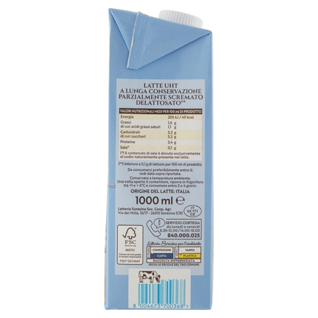 Latteria Soresina Latte Soresina Alta Digeribilità Senza Lattosio UHT a Lunga Conservazione 1000 ml